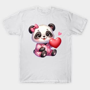 Valentine Love Panda Bear T-Shirt